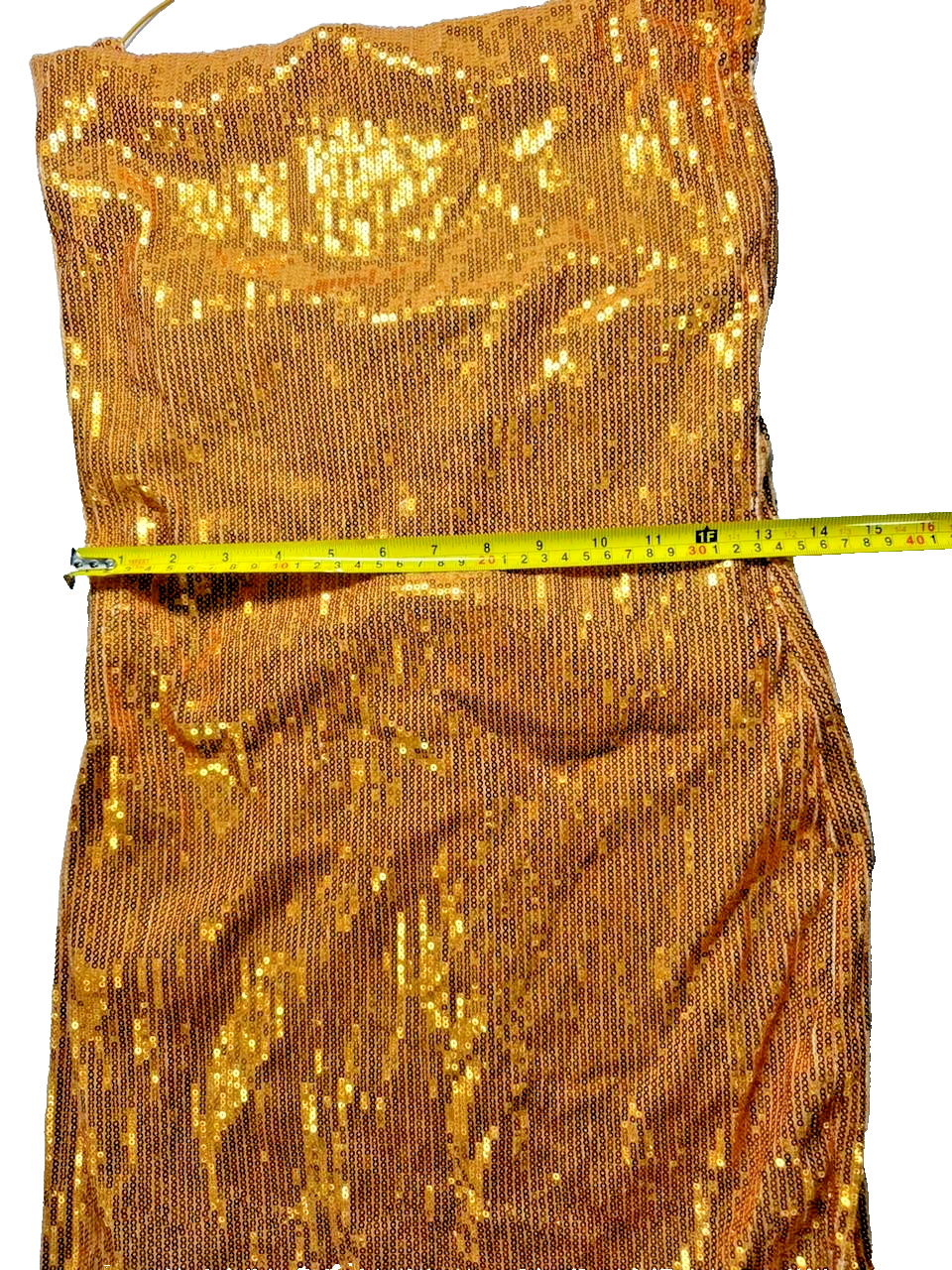 Gold Sequin Strapless Mini Dress - Size 6
