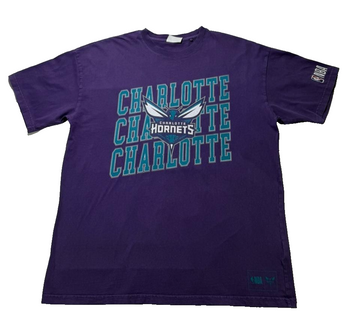 Nba Mens Hornets T Shirt Purple -Size L
