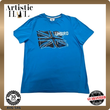 Umbro Men's M Blue Union Jack Cotton Short Sleeve T-Shirt