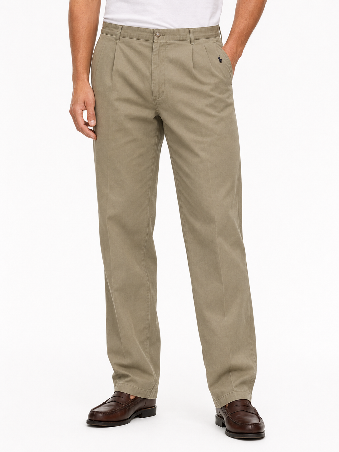 Polo Ralph Lauren Men's Olive Chino Pants 38x36 Relaxed Fit Logo