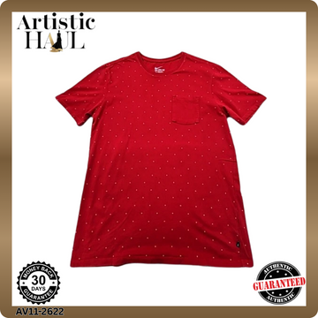 Nike Men's Red Polka Dot The Nike Tee T-Shirt L Athletic Fit Pocket