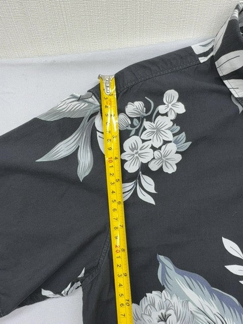 Superdry Men's Black Floral Short Sleeve Button-Down Shirt Size L