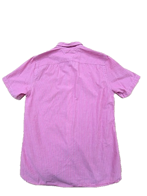 Tommy Hilfiger Men's Pink Stripe Short Sleeve Shirt Size M