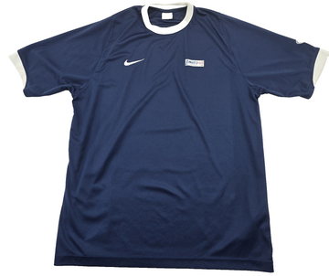 Nike Crew Neck Short Sleeve T-Shirt Men's Size L Navy White Trim