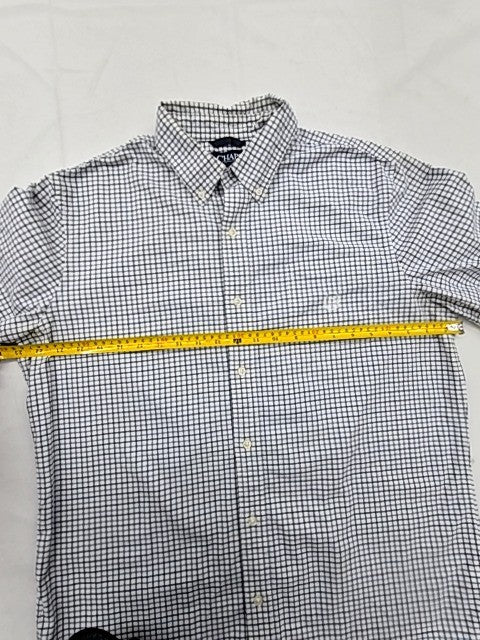 Chaps Blue White Plaid Long Sleeve Button-Down Shirt L Classic Fit