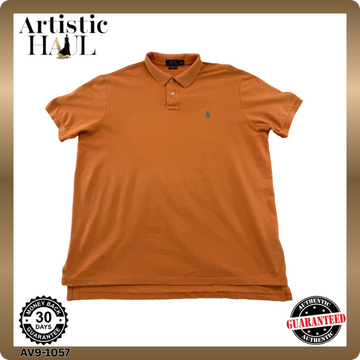 Polo Ralph Lauren XXL Orange Cotton Mesh Polo Pony Logo Short Sleeve