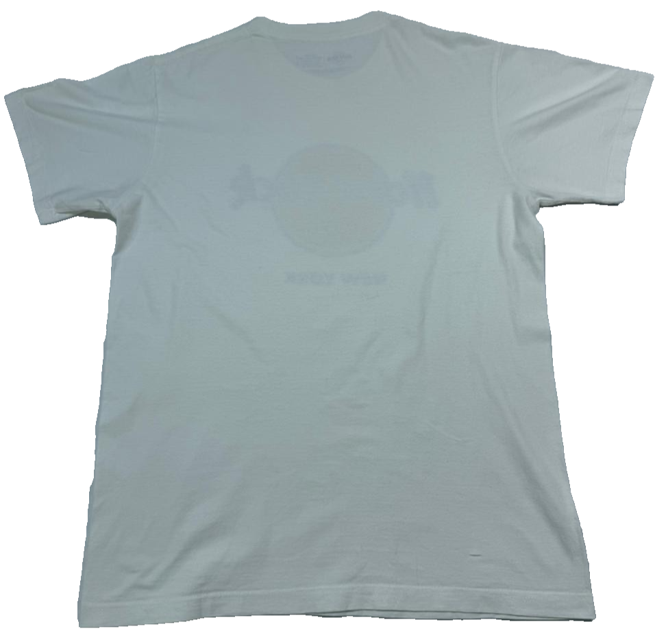 Hard Rock Cafe New York White Short Sleeve T-Shirt M 100% Cotton