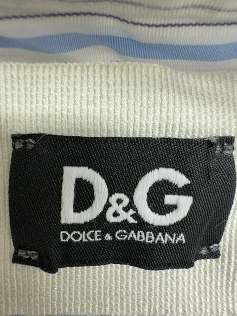 Dolce & Gabbana Men's L Light Blue Striped Cotton Button-Down Shirt
