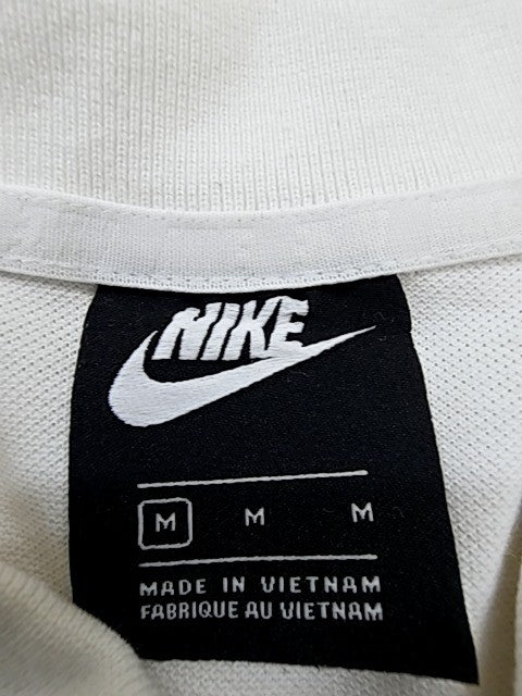 Nike Men's White Cotton Short Sleeve Polo Shirt M Button-Down