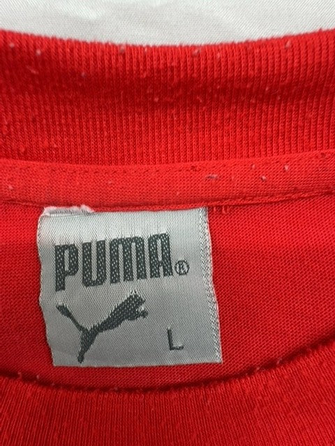 Puma Men's Red L Short Sleeve Crewneck Cotton T-Shirt Regular Fit