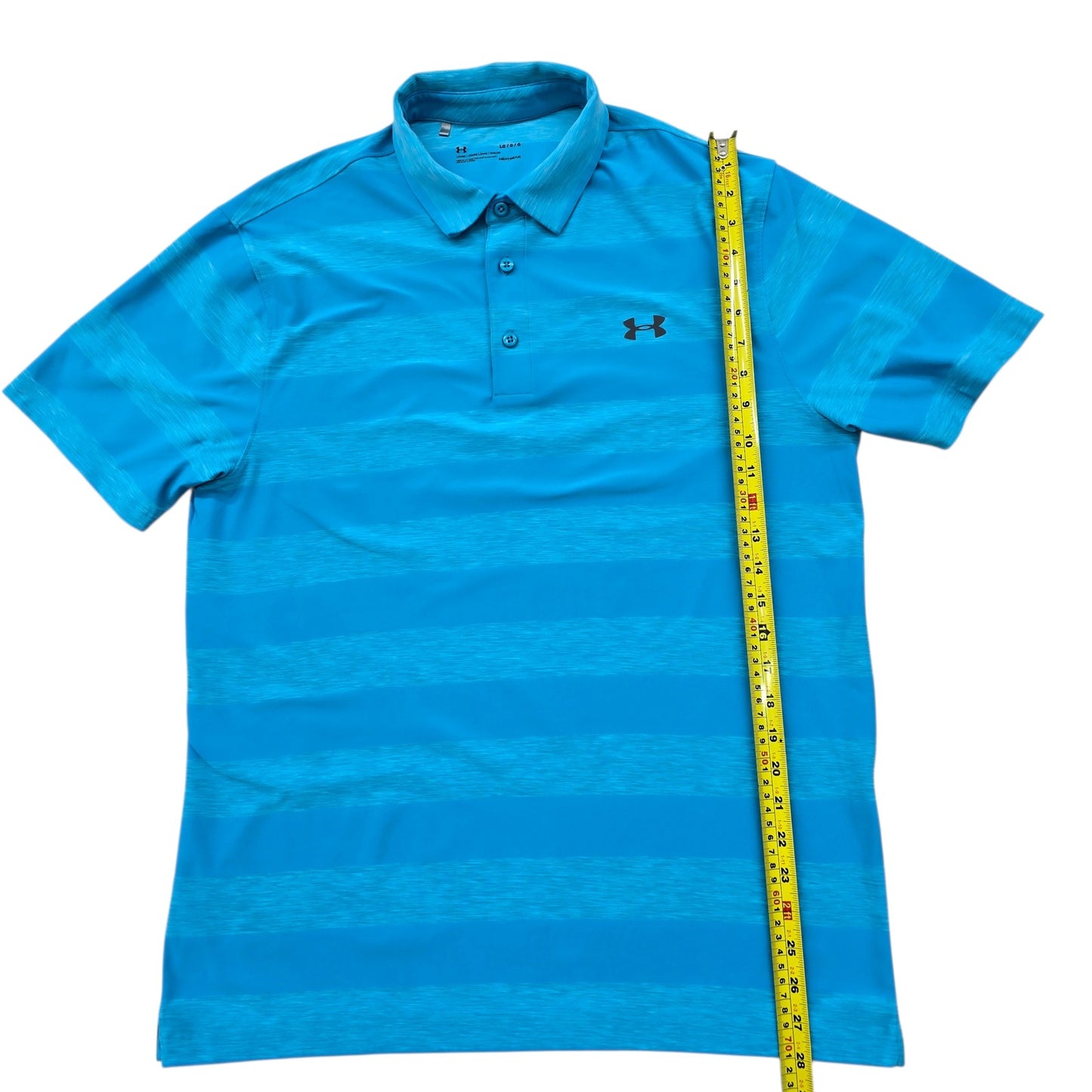 Under Armour HeatGear Men’s Blue Striped Golf Polo Shirt LG/G