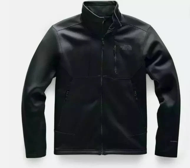 The North Face Softshell Jacket Men's Black Full Zip Windproof Size M