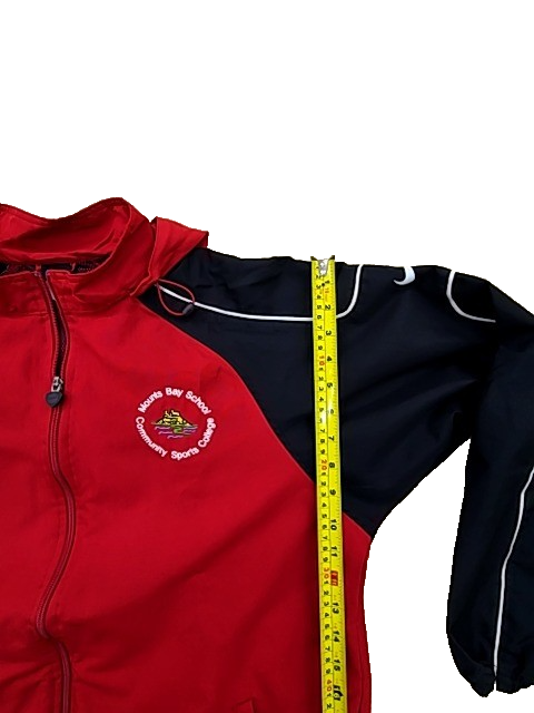 Nike Men's Red Hooded Jacket M Zipper Long Sleeve Sportswear Nylon