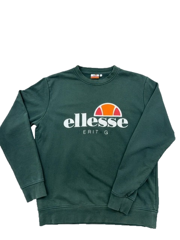 Ellesse Green Crew Sweatshirt Heritage Logo Long Sleeve L