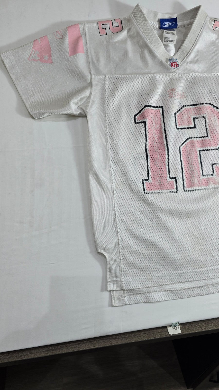 Reebok NFL Jersey Men's XL White Pink Mesh Football Shirt #12
