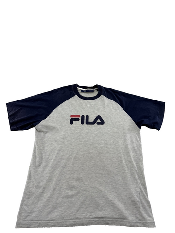Fila Men's L Cream Raglan T-Shirt Color Block Cotton