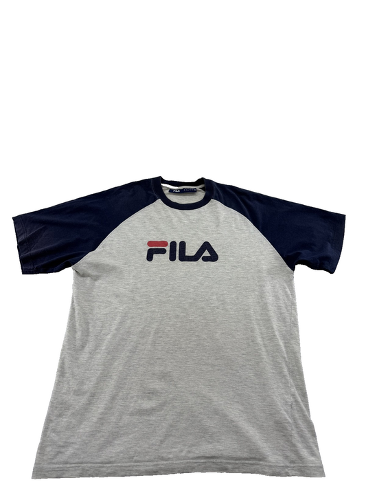 Fila Men's L Cream Raglan T-Shirt Color Block Cotton