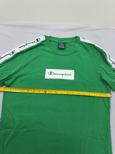 Champion Men's Green Stripe Short Sleeve T-Shirt Size Small