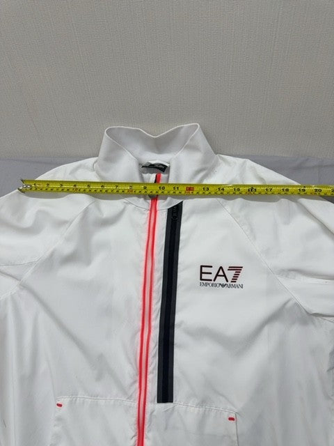 Ea7 Emporio Armani Men's White XL Activewear Zip Jacket
