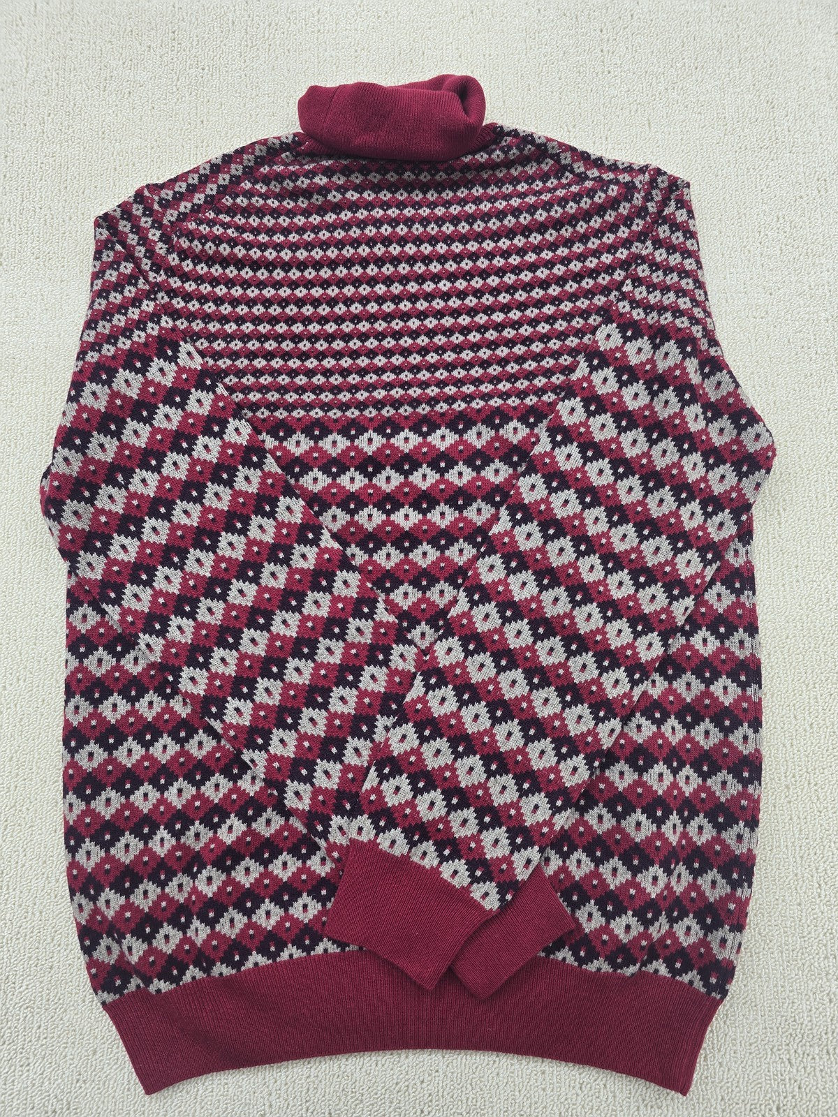 Harmont & Blaine Men's Burgundy Checkered Turtleneck Sweater Italy