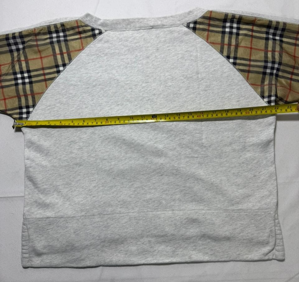 Burberry London Grey Sweatshirt Nova Check Sleeve Panel |12Y| 152Cm