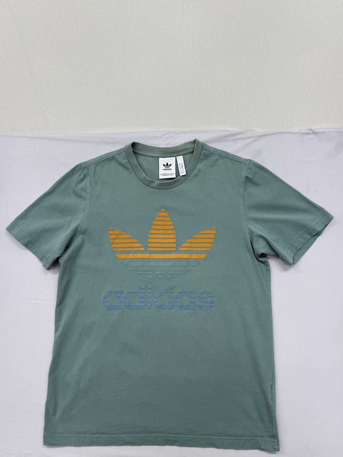 Adidas Men's Green Originals T-Shirt Trefoil Logo Crew Neck S