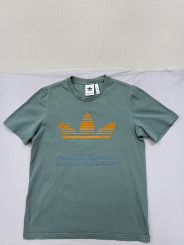 Adidas Men's Green Originals T-Shirt Trefoil Logo Crew Neck S