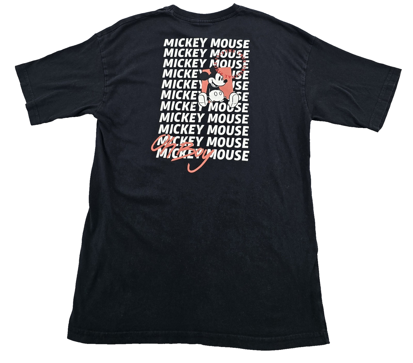 Disney Mickey Mouse Black Graphic T-Shirt XL Men's Cotton