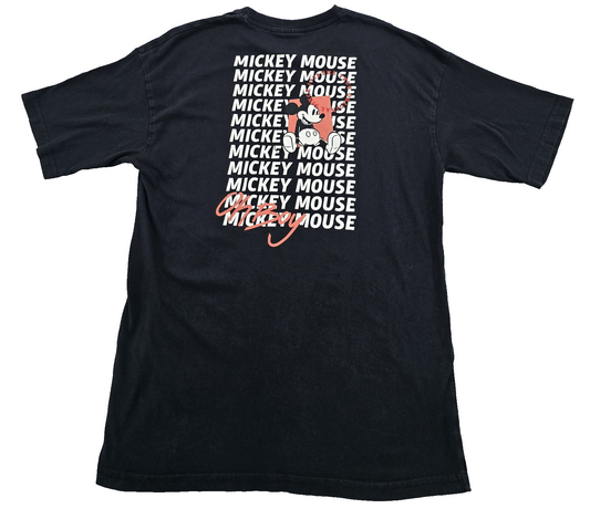 Disney Mickey Mouse Black Graphic T-Shirt XL Men's Cotton