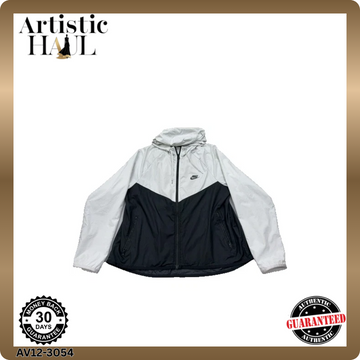 Nike Men's White/Black Windrunner Hooded Jacket Size L