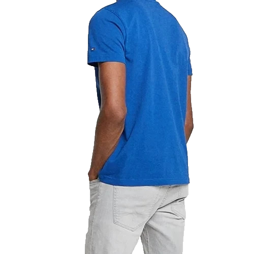 Tommy Hilfiger Men's Blue Organic Cotton T-Shirt Logo Short Sleeve Size L
