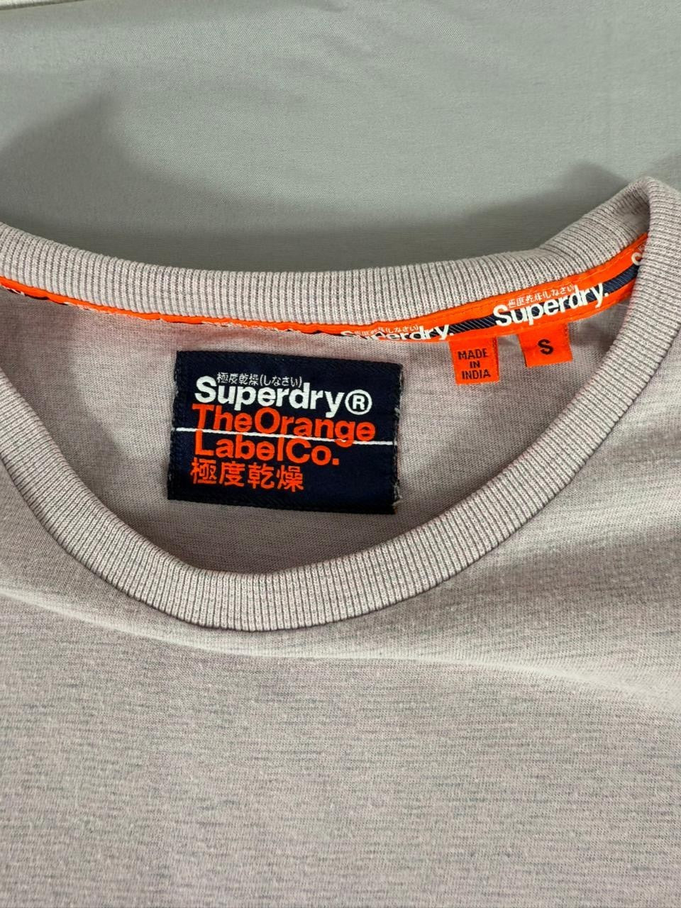 Superdry Men's Small S Gray Short Sleeve T-Shirt Classic Logo Crew Neck