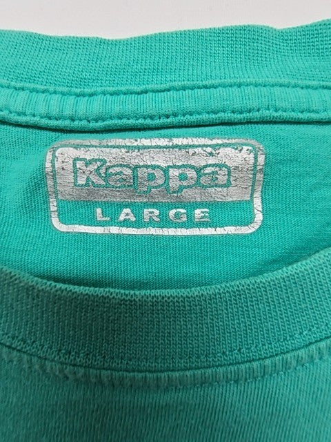 Kappa Men's Turquoise Logo Cotton T-Shirt Size L Regular Crew Neck