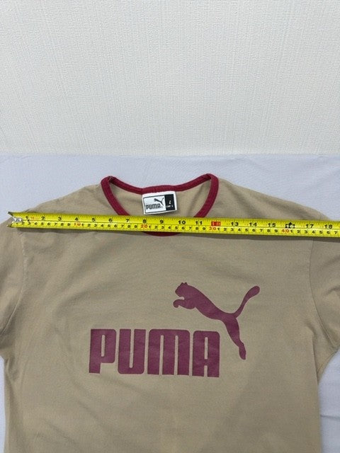 Puma Men's Beige L Cotton Short Sleeve Crewneck T-Shirt