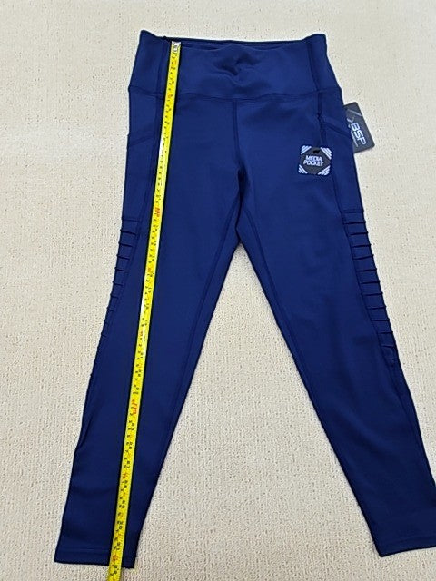 BSP Women's Navy High-Waisted Workout Leggings M Pockets