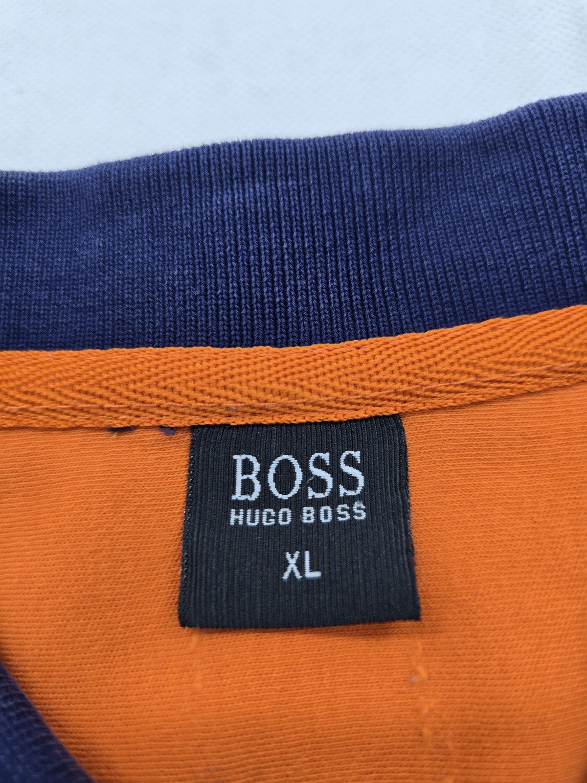 Hugo Boss XL Dark Blue Diamond Cotton Short Sleeve Polo Shirt