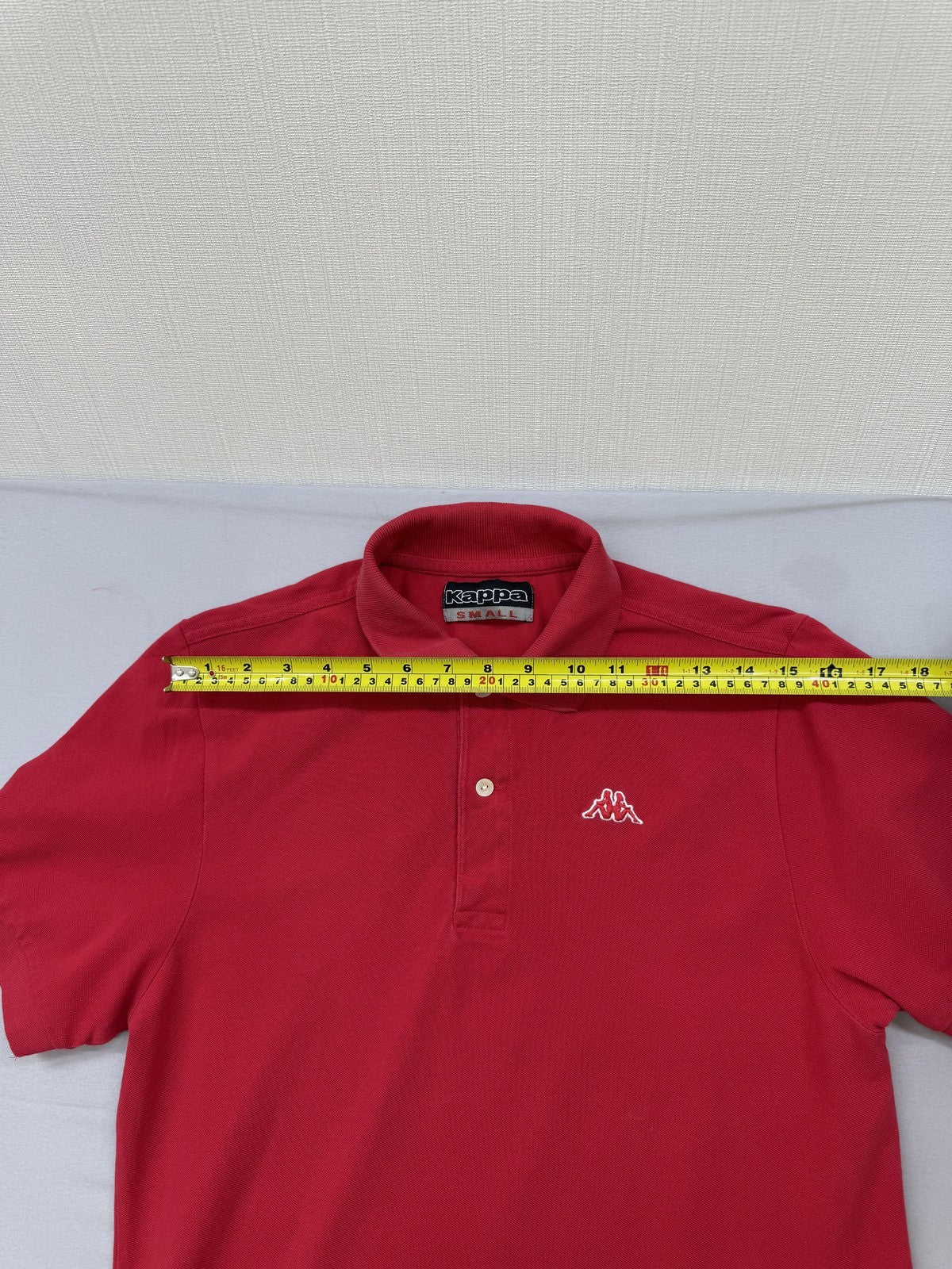 Kappa Men's Red Polo Shirt Small Short Sleeve 100% Cotton Button
