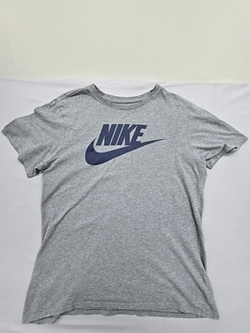 Nike The Nike Tee Grey Cotton T-Shirt Men's M Athletic Fit Short Sleeve