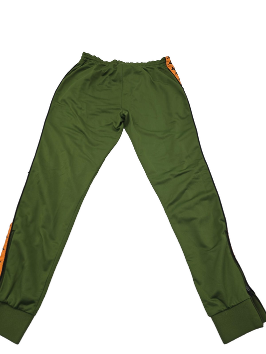 Kappa Green Track Pants Side Logo Tape Joggers Size M