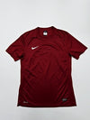 Nike Men's Red T-Shirt – Size M, Logo, Crew Neck