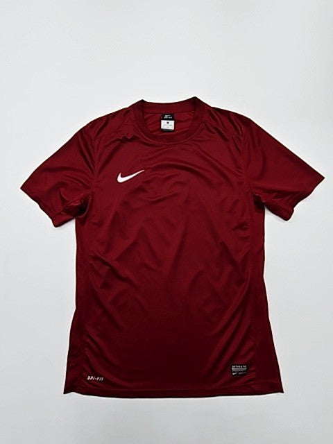 NIKE Men Red Dri-FIT Logo T-Shirt Size M Athletic Crew Neck Performance Knit