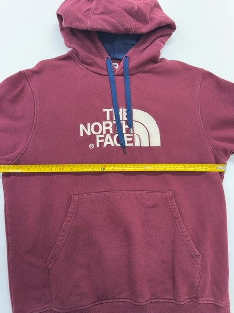 The North Face Boys Burgundy Pullover Hoodie Logo Size LG Regular Fleece
