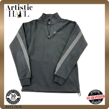 G-Star Raw Men's Gray Zip Hoodie XS Mock Neck Stripes