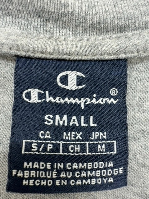 Champion Men Gray Logo T-Shirt Big & Tall Size Small Regular Crew Neck