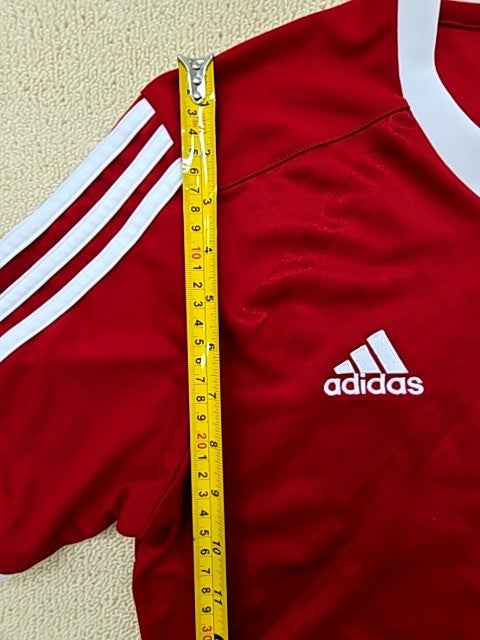 Adidas Red Soccer Jersey V-Neck Short Sleeve Unisex S RN83387