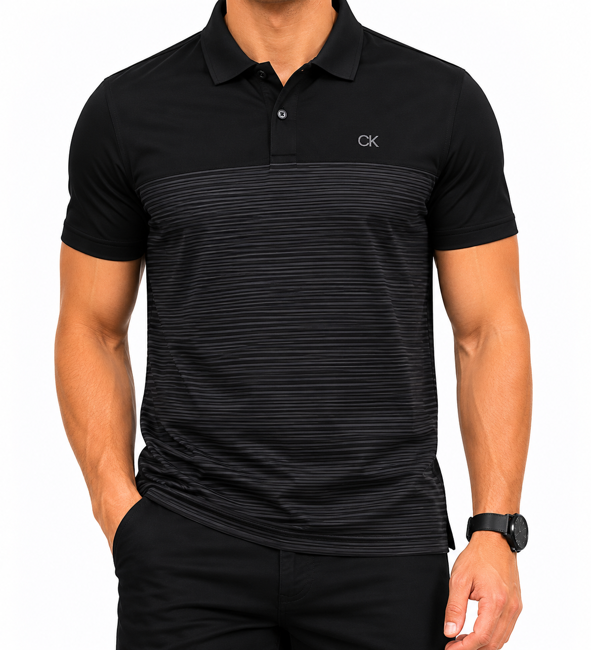 Calvin Klein Men Black Polo Shirt size M product image 1