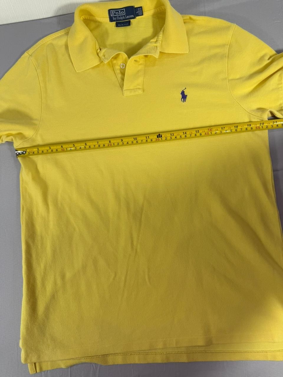 Polo Ralph Lauren Slim Fit Yellow Polo Shirt Men's Short Sleeve M