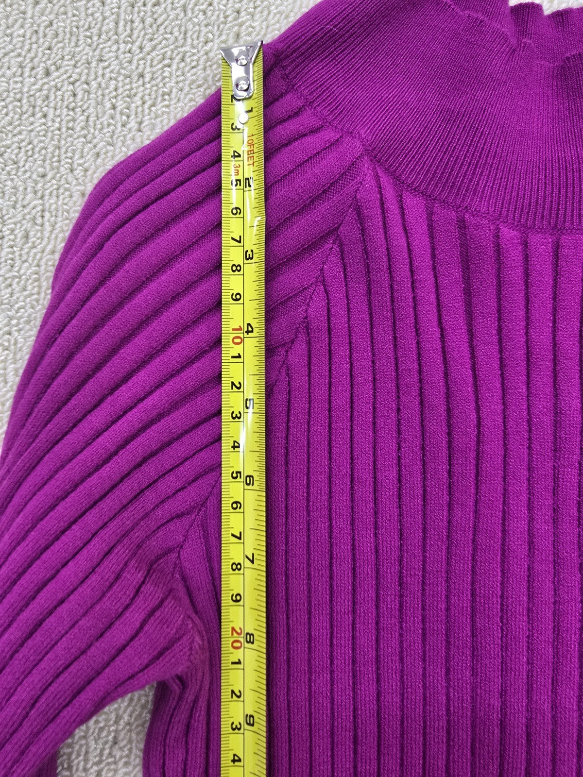 Noisy May Women's Purple High Neck Ribbed Knit Top M Cropped