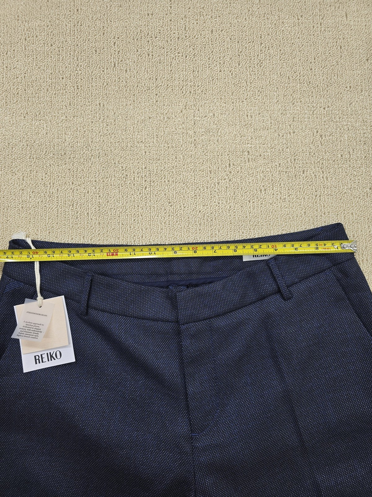 Reiko Liv Fancy Women's Navy Slim Straight Pants Sz 32 Stretch NWT