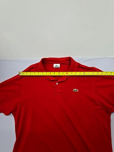 Lacoste L1212 Red Cotton Polo Shirt Men's Size 6 Short Sleeve Croc Logo